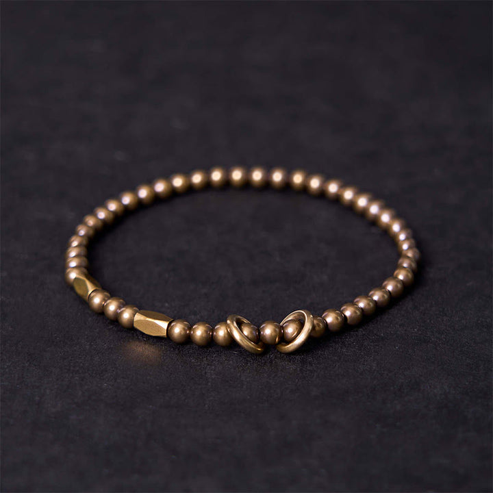 Wealth Self Care Copper Brass Beads Design Couple Bracelet